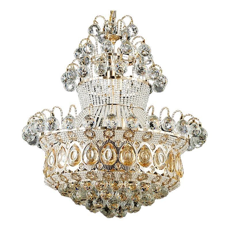 Modern Gold Empire Chandelier Simple Crystal Pendant Light