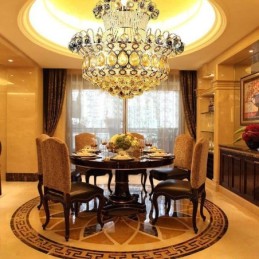 Modern Gold Empire Chandelier Simple Crystal Pendant Light