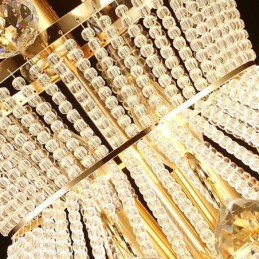 Modern Gold Empire Chandelier Simple Crystal Pendant Light