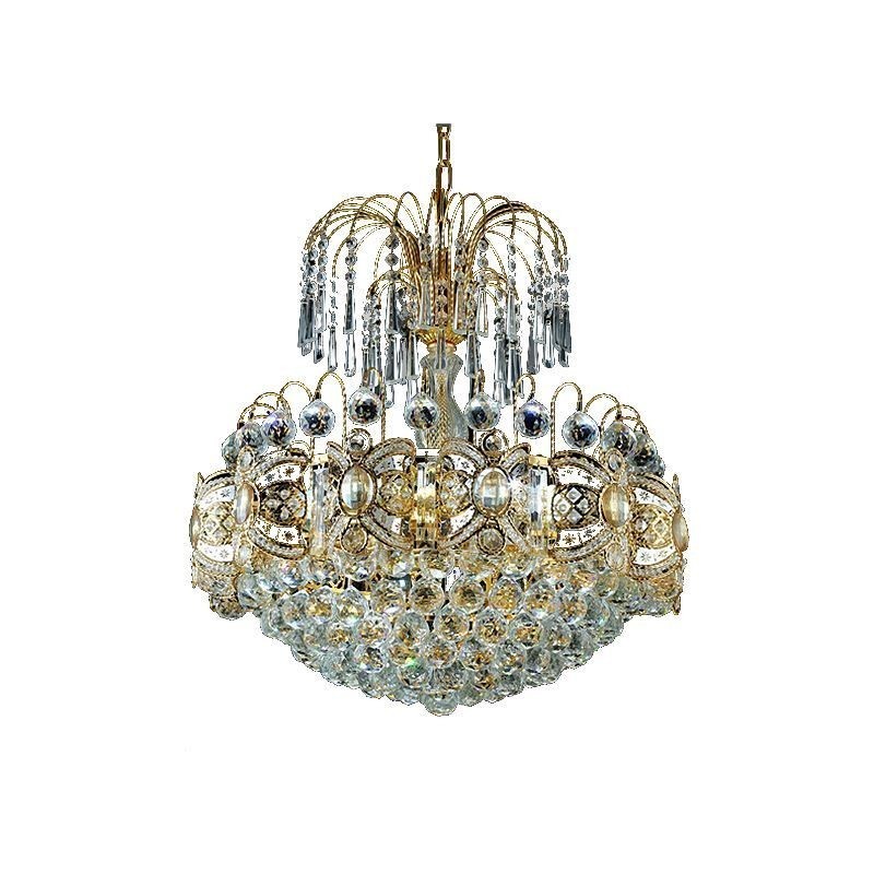 Graceful Crystal Chandelier Classic Gold Colour Pendant Light