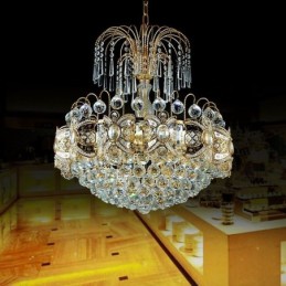 Graceful Crystal Chandelier Classic Gold Colour Pendant Light