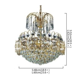 Graceful Crystal Chandelier Classic Gold Colour Pendant Light