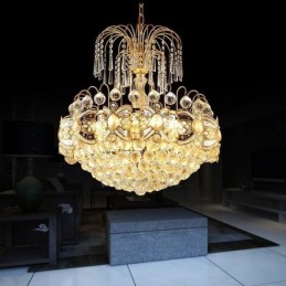 Graceful Crystal Chandelier Classic Gold Colour Pendant Light