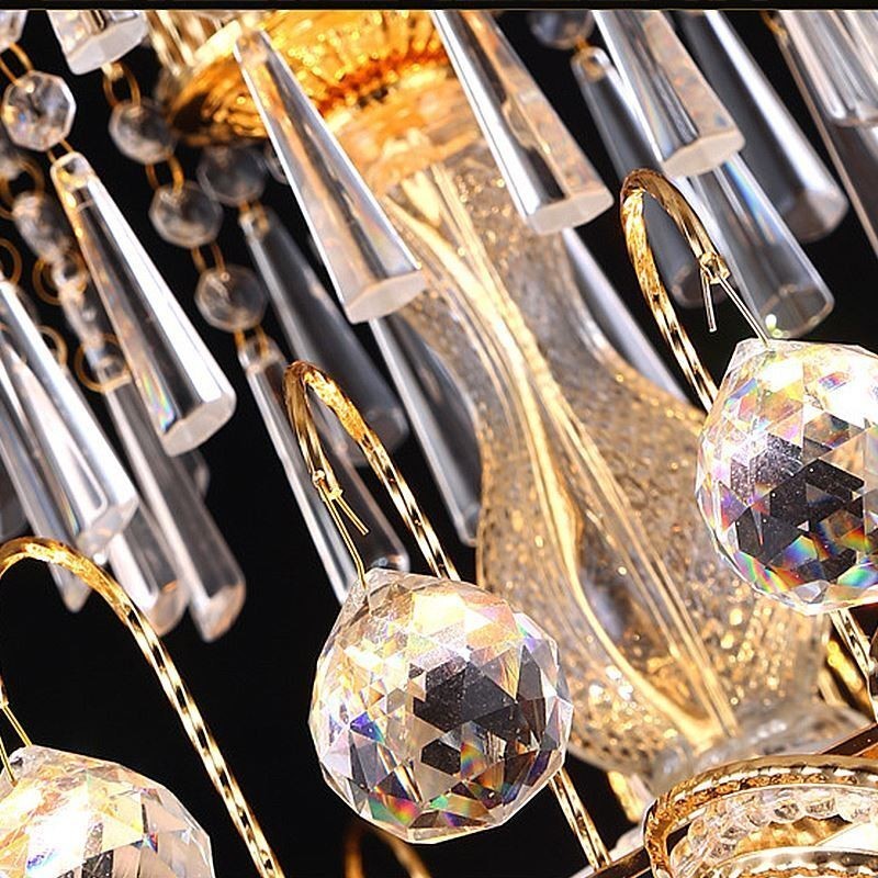 Graceful Crystal Chandelier Classic Gold Colour Pendant Light