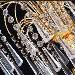 Graceful Crystal Chandelier Classic Gold Colour Pendant Light