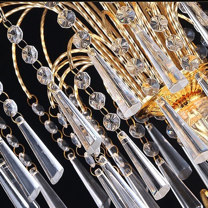 Graceful Crystal Chandelier Classic Gold Colour Pendant Light