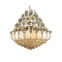 Contemporary Crystal Empire Chandelier Gold Colour Pendant Light Lotus