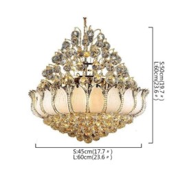 Contemporary Crystal Empire Chandelier Gold Colour Pendant Light Lotus