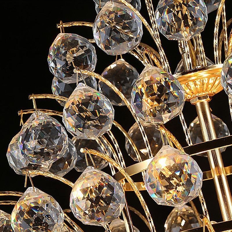 Contemporary Crystal Empire Chandelier Gold Colour Pendant Light Lotus