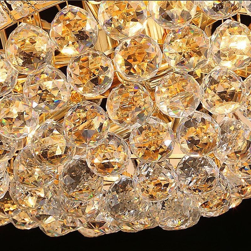 Contemporary Crystal Empire Chandelier Gold Colour Pendant Light Lotus
