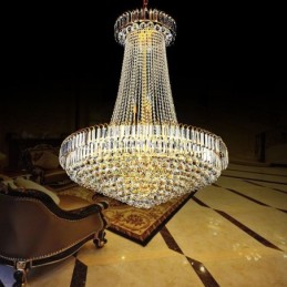 Elegant Crystal Chandelier European Pendant Light Long Hanging Chandelier Duplex Staircase
