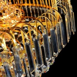 Elegant Crystal Chandelier European Pendant Light Long Hanging Chandelier Duplex Staircase