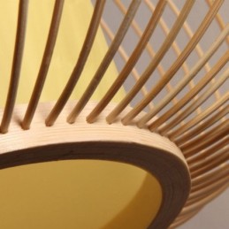 Unique Semi Flush Mount Creative Round Bamboo Ceiling Light Porch Lighting