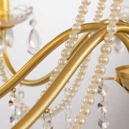 American Crystal Pendant Light Country Style Creative Iron Art Ceiling Light