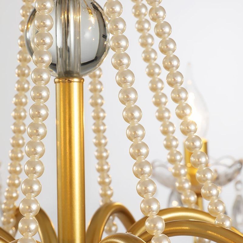 American Crystal Pendant Light Country Style Creative Iron Art Ceiling Light