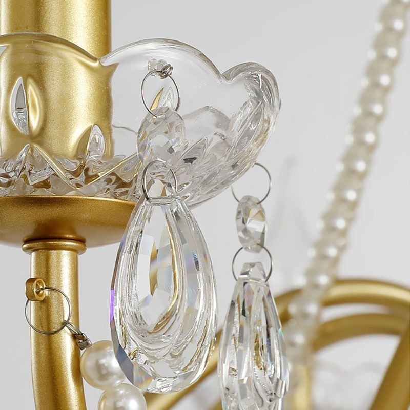 American Crystal Pendant Light Country Style Creative Iron Art Ceiling Light