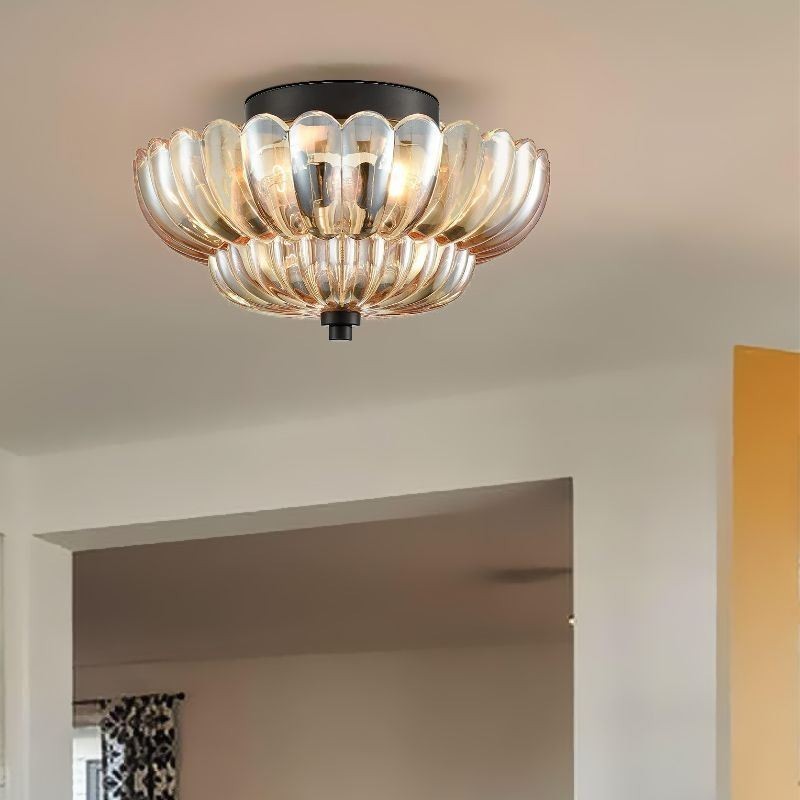 Modern Simple Flush Mount Lotus Base Ceiling Lamp