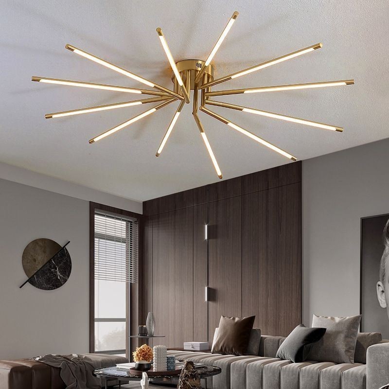 Simple Flush Mount Fireworks Ceiling Light