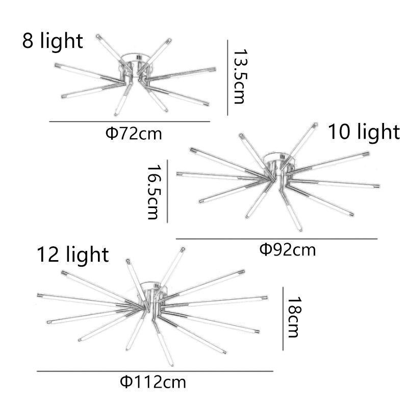 Simple Flush Mount Fireworks Ceiling Light