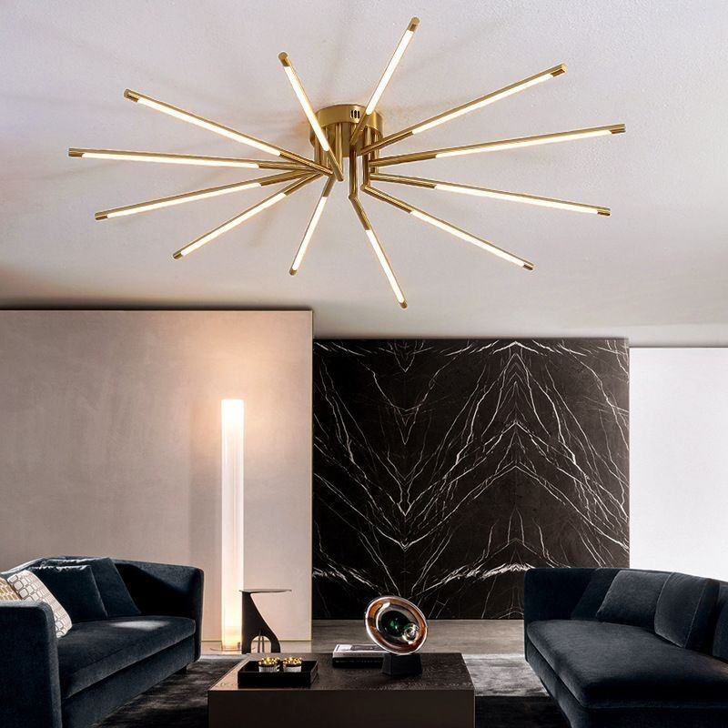 Simple Flush Mount Fireworks Ceiling Light