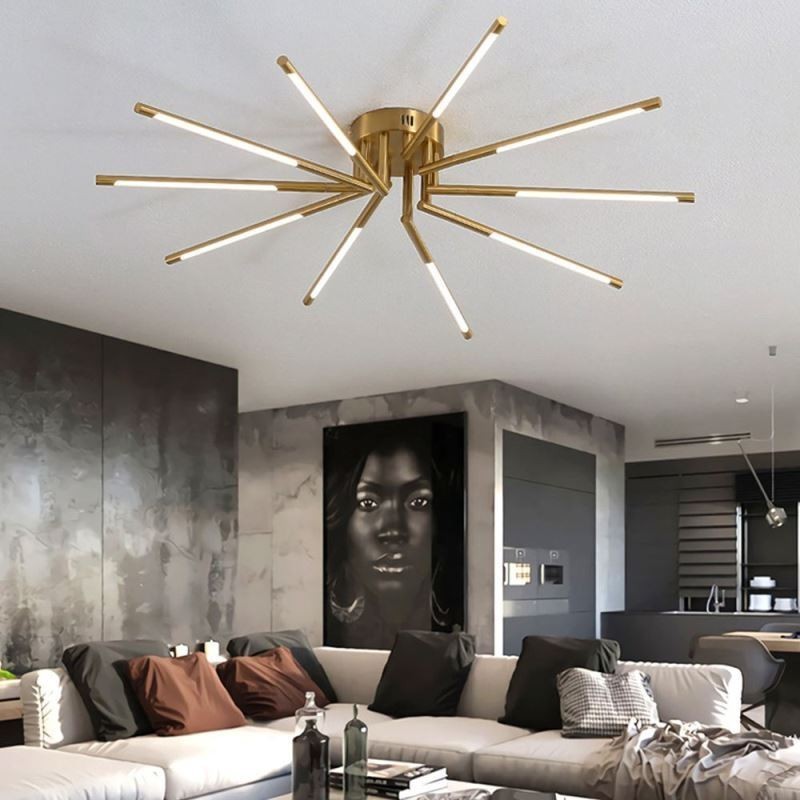 Simple Flush Mount Fireworks Ceiling Light