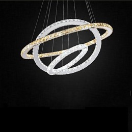 Pendant Lamps Amber and Clear K9 Crystal Chandelier Lights Lighting with 3 Ring