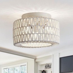 Country Style Flush Mount American Woven Cage Ceiling Light