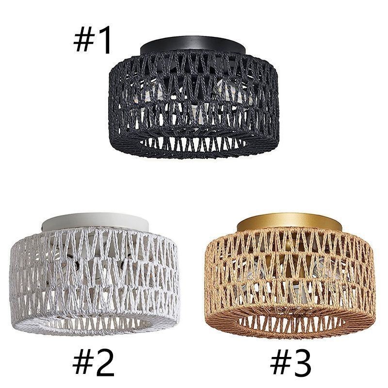 Country Style Flush Mount American Woven Cage Ceiling Light
