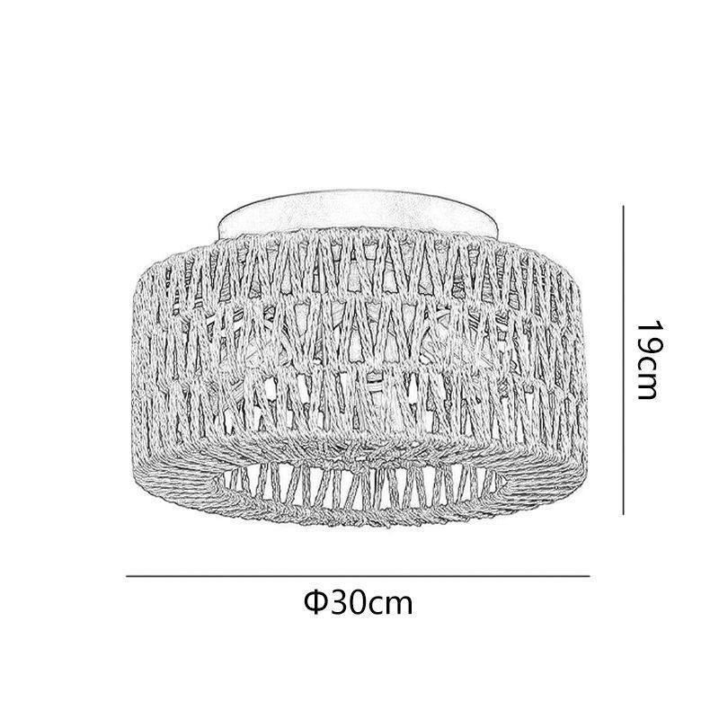 Country Style Flush Mount American Woven Cage Ceiling Light