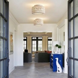 Country Style Flush Mount American Woven Cage Ceiling Light