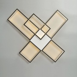 Minimalist Flush Mount Five Square Ceiling Light Stepless Dimmable With Remote Control 92W