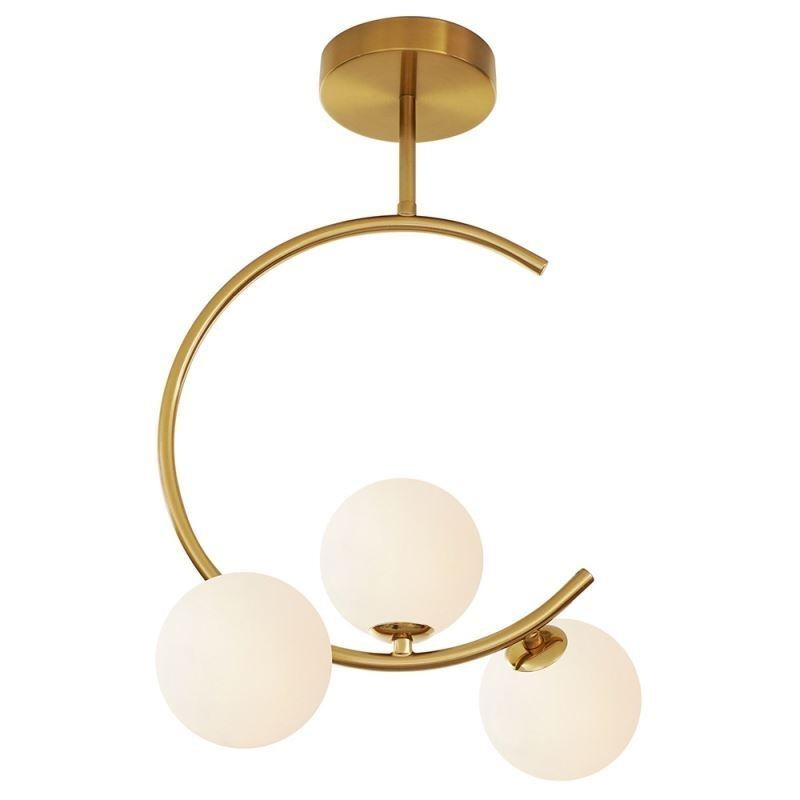 Modern And Simple Flush Mount Three Head Milky White Glass Ceiling Light G9 5W