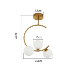 Modern And Simple Flush Mount Three Head Milky White Glass Ceiling Light G9 5W