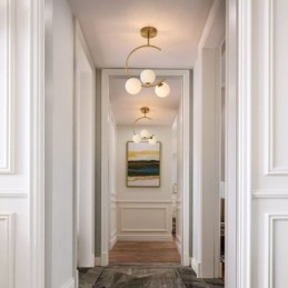 Modern And Simple Flush Mount Three Head Milky White Glass Ceiling Light G9 5W