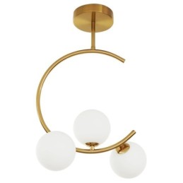 Modern And Simple Flush Mount Three Head Milky White Glass Ceiling Light G9 5W