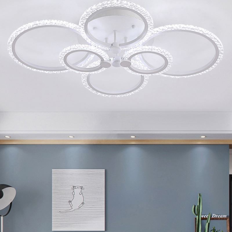 Flush Mount Modern Minimalist Circle Acrylic Flower Ceiling Light