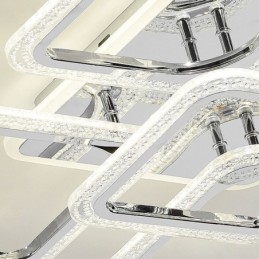 Flush Mount Acrylic Square Ceiling Light Chrome 8 Lights