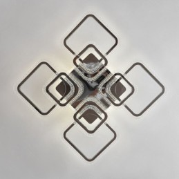 Flush Mount Acrylic Square Ceiling Light Chrome 8 Lights