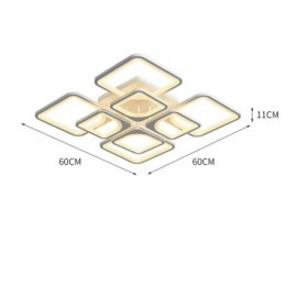 Flush Mount White Acrylic Square Ceiling Light 5 Lights 8 Lights