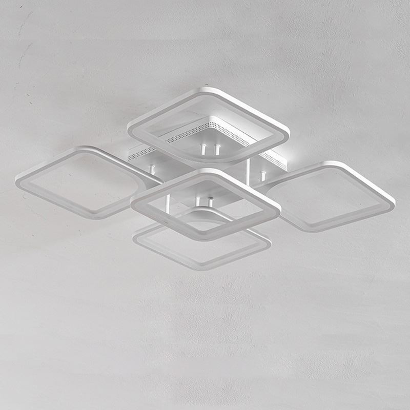 Flush Mount White Acrylic Square Ceiling Light 5 Lights 8 Lights