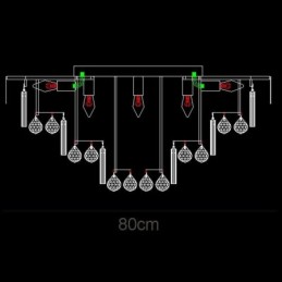 Crystal Flush Mount Round Crystal Ceiling Lamp with Remote Control 80CM