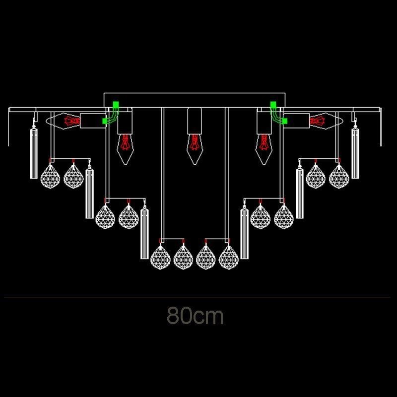 Crystal Flush Mount Round Crystal Ceiling Lamp with Remote Control 80CM