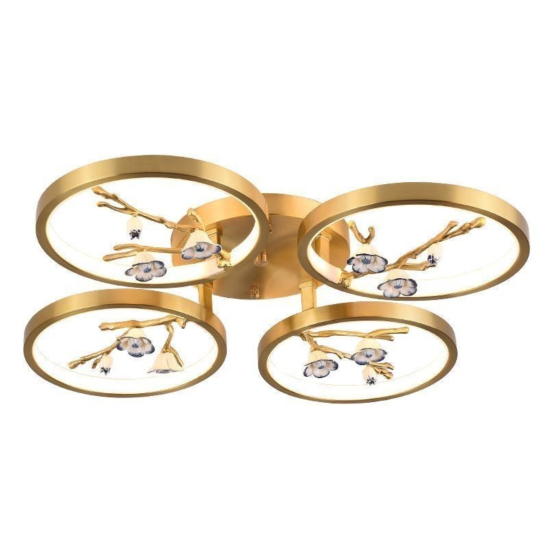 Flush Mount Copper Art Branch Plum Blossom Ceiling Light