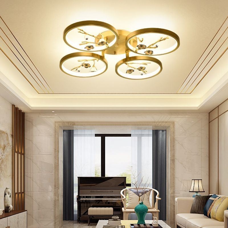 Flush Mount Copper Art Branch Plum Blossom Ceiling Light