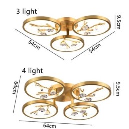 Flush Mount Copper Art Branch Plum Blossom Ceiling Light