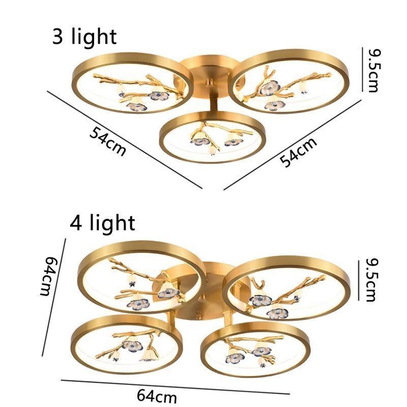 Flush Mount Copper Art Branch Plum Blossom Ceiling Light