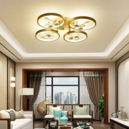 Flush Mount Copper Art Branch Plum Blossom Ceiling Light