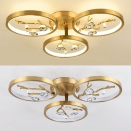 Flush Mount Copper Art Branch Plum Blossom Ceiling Light