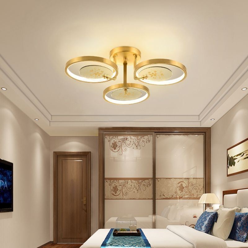 Flush Mount Acrylic Copper Art Printing Ceiling Light