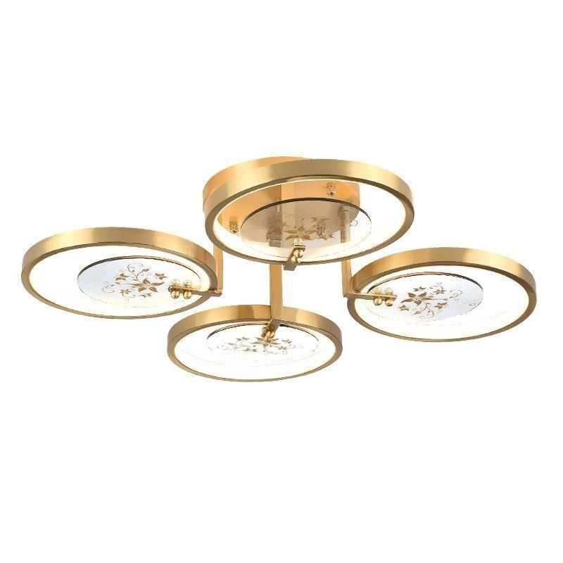 Flush Mount Acrylic Copper Art Printing Ceiling Light
